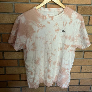 North Face Tie Dye Tonal Lifestyle T-Shirt Women's Tourmaline Pink Tee Size L